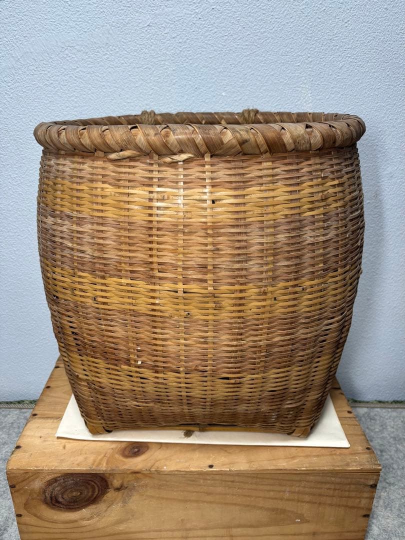 背負い籠 竹製 昭和レトロ 竹籠 古道具 竹細工
