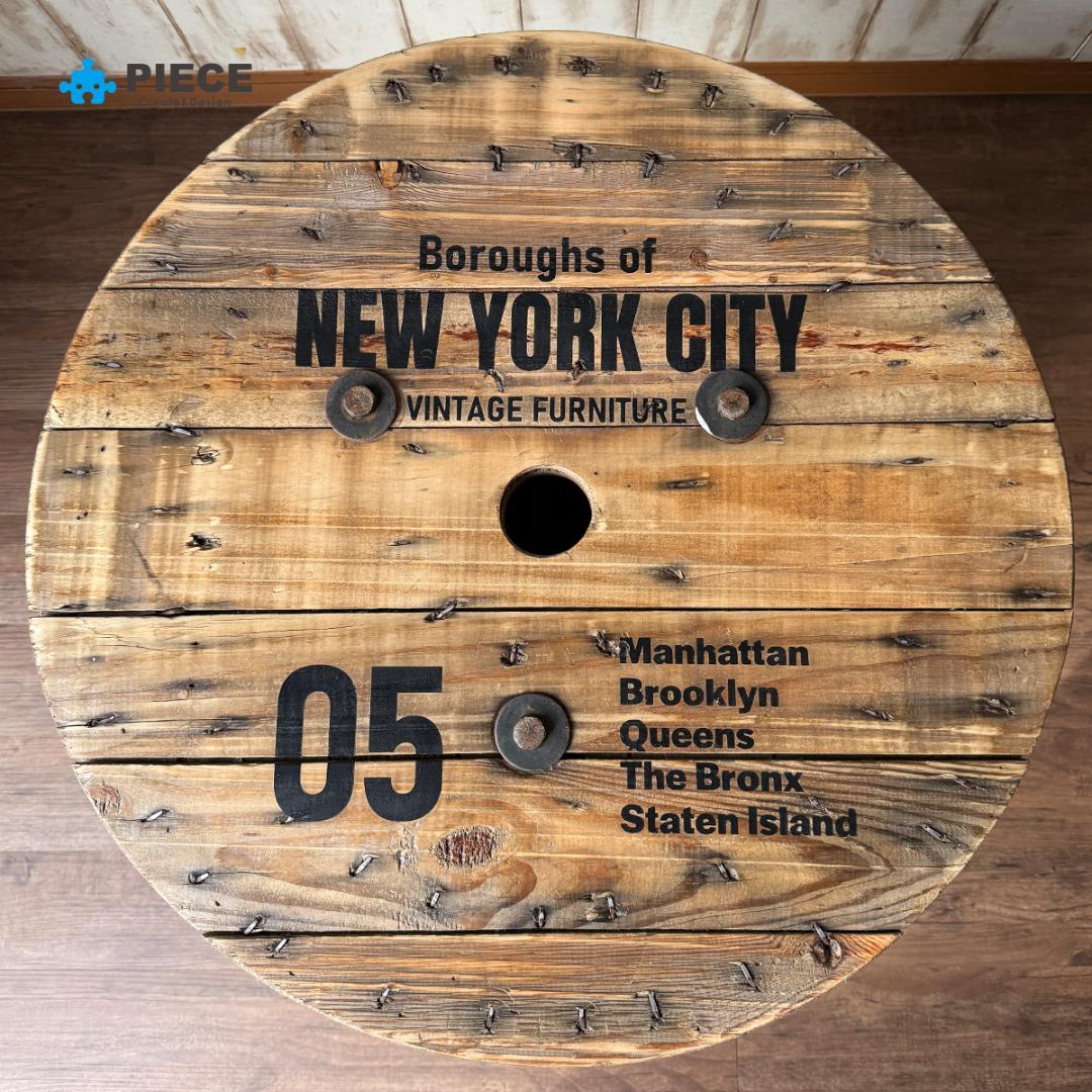 テーブル インダストリアル ケーブル ドラム アメリカン NY05【受注製作】
