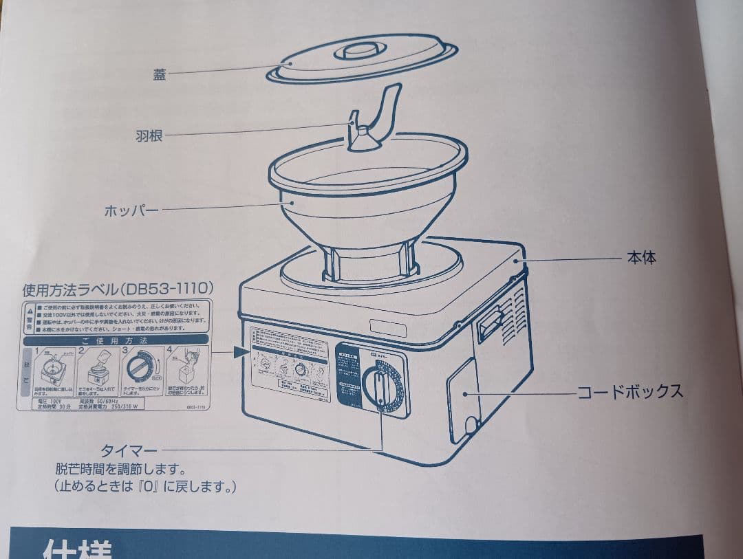 種もみ脱芒機モミペット