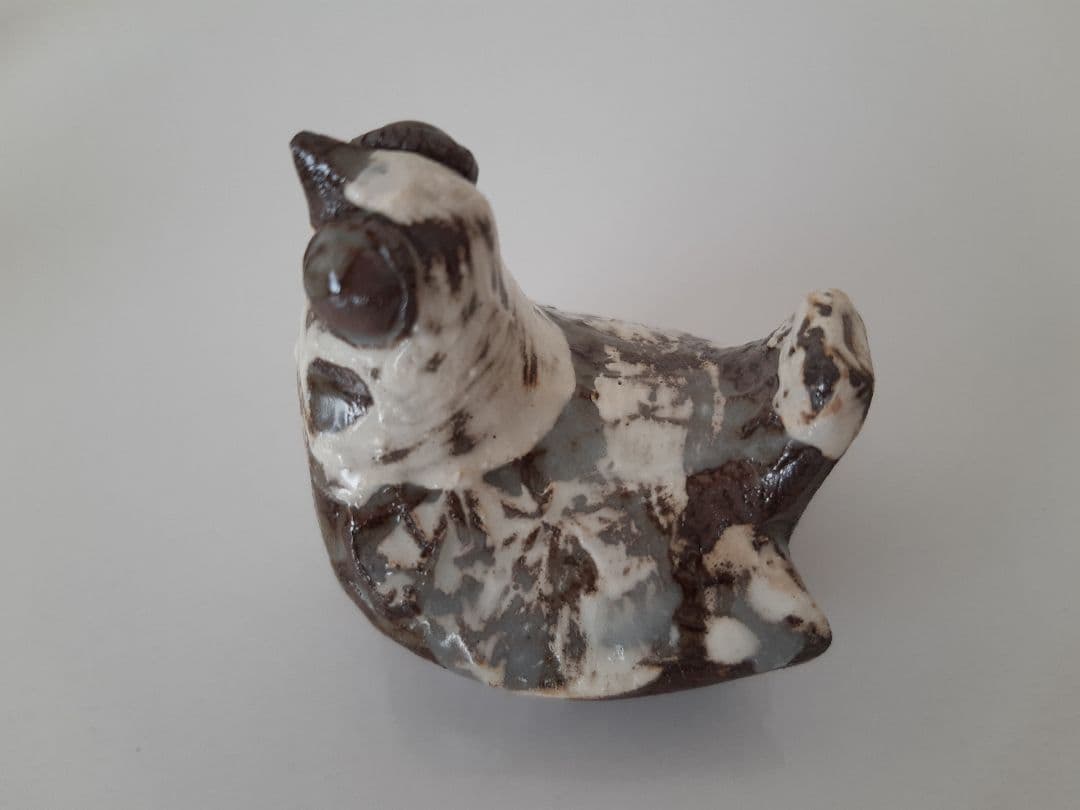 下村良之介 やけもの (陶器) 鳥形 箸置き オブジェ 新品 日本画家