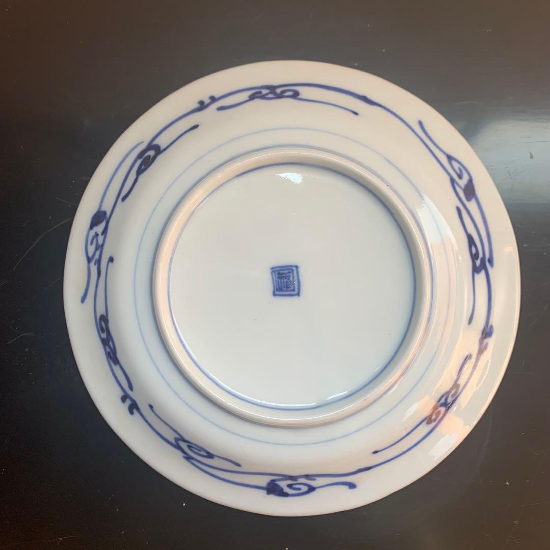 大聖寺伊万里　菊花微塵唐草文　中皿　金襴手　角福　18cm　単品　美品