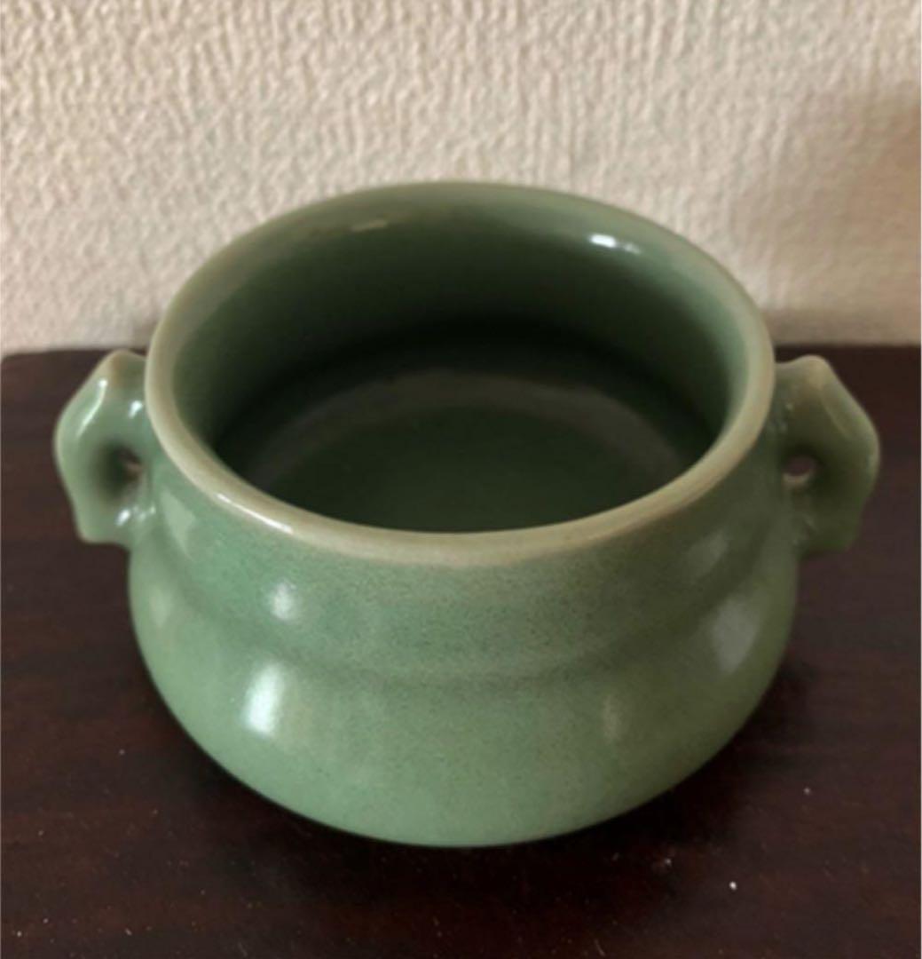 中国古美術　宋時代青磁双耳香炉