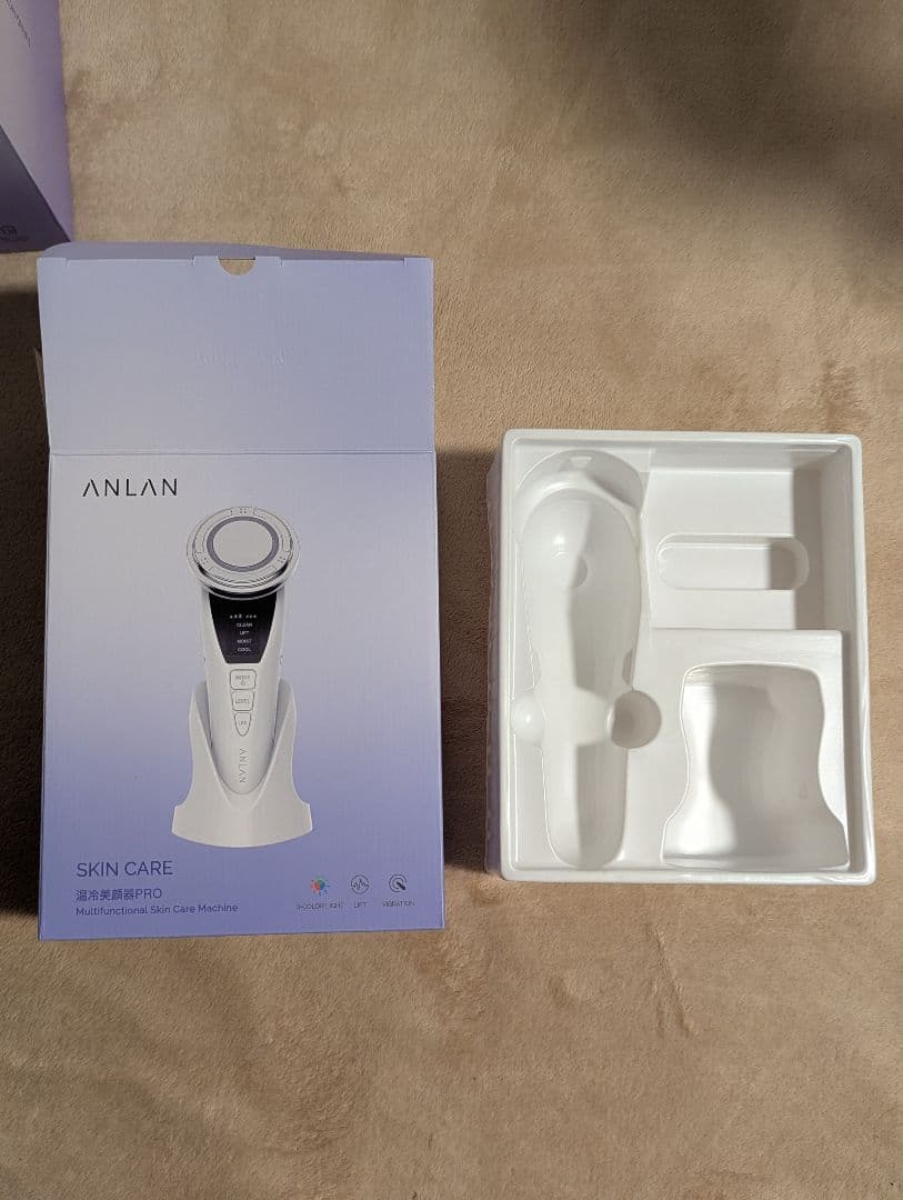 【説明書・コットン付】ANLAN 温冷美顔器 PRO＆スチーマー セット