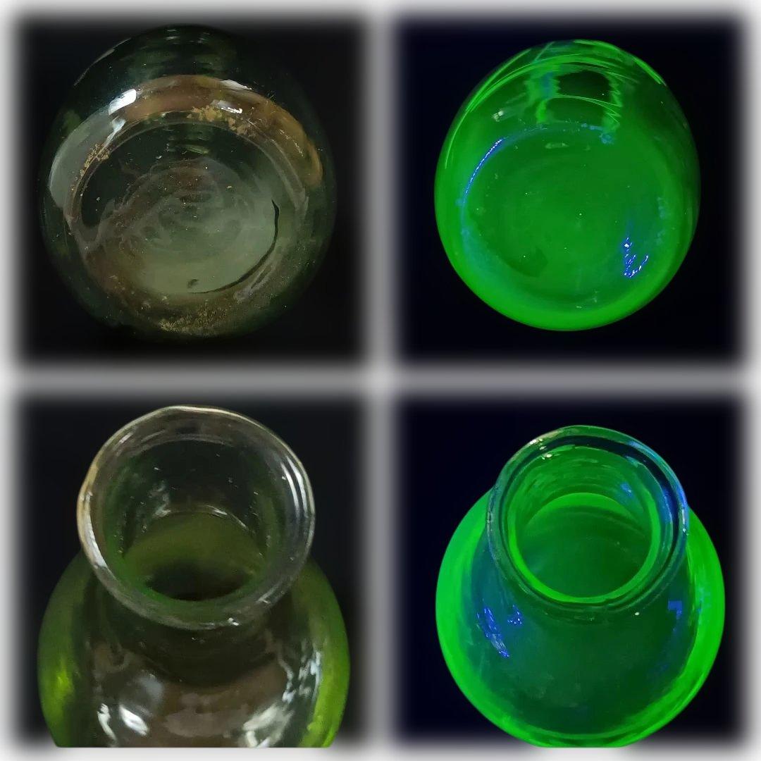 【希少】ウランガラス 時代ガラス 古ガラス 徳利 薄吹き 骨董