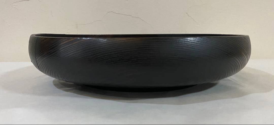 黒漆器　大きな平鉢　矢澤寛彰作　黒漆大鉢