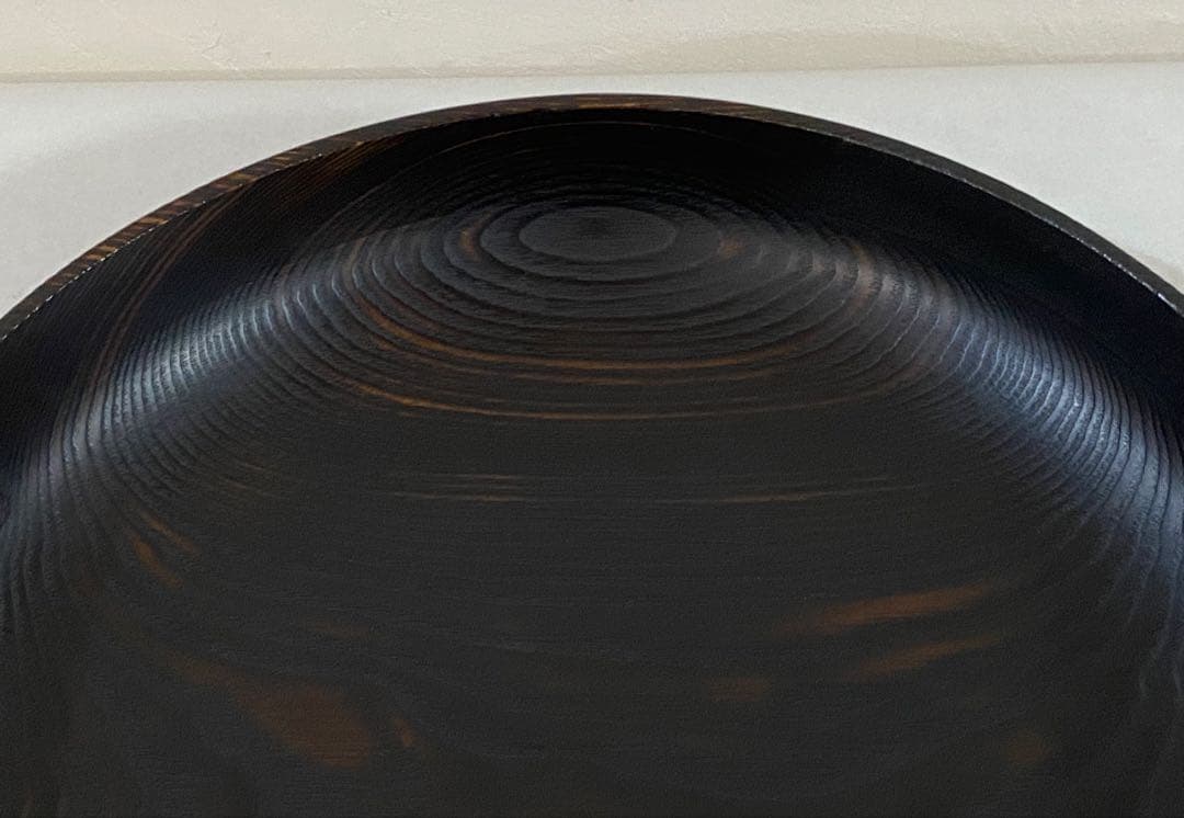 黒漆器　大きな平鉢　矢澤寛彰作　黒漆大鉢