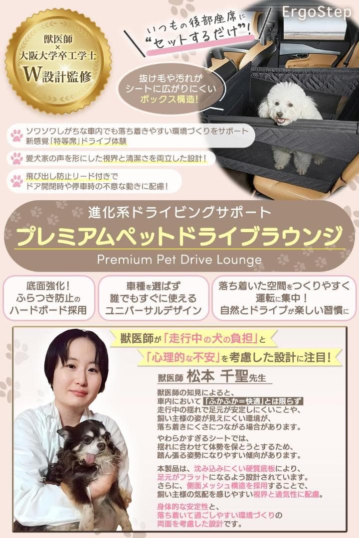 【獣医師監修】ドライブボックス 犬 車 座席 底が沈まない 高耐久 ペット