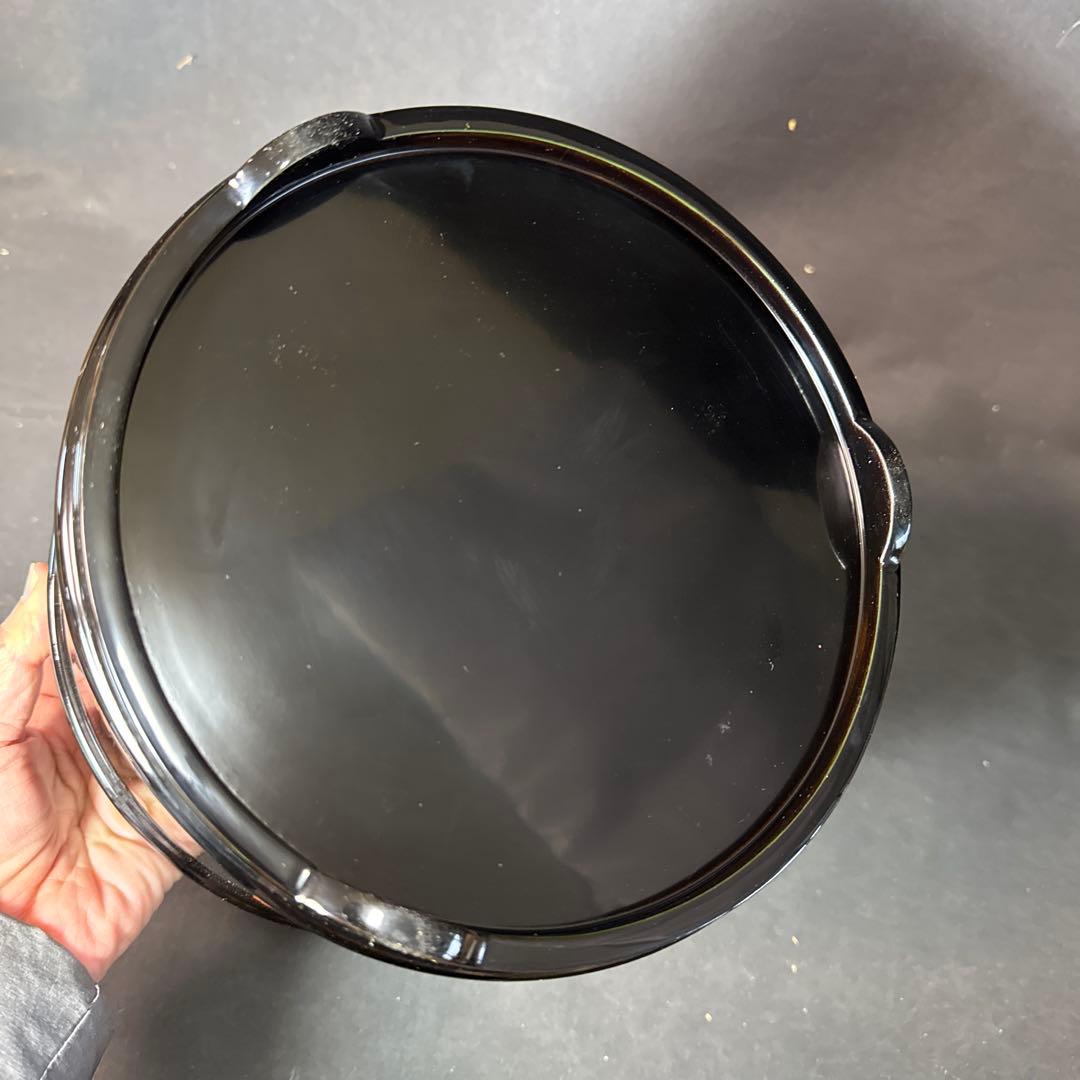 J47 送料無料　手桶水指　漆芸　塗り　金蒔絵　螺鈿　茶道具　茶室　木箱　在銘