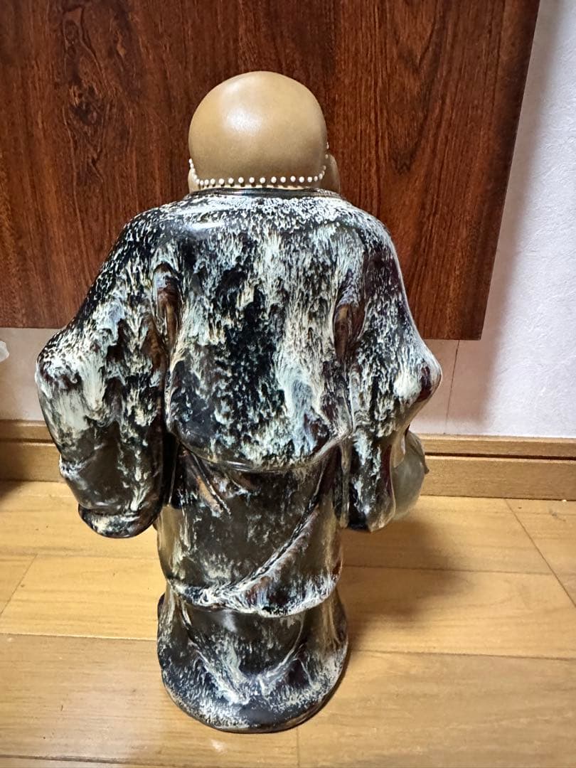布袋像　オブジェ 中国広東省　万江　wanjiang HOTEI 陶器　32cm