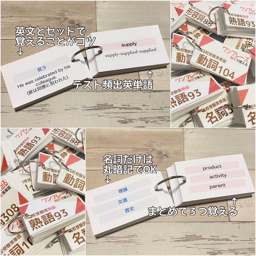 中学英文法＋瞬間和訳＋英単語カード　中学英語　暗記カード　英文読解　英文解釈