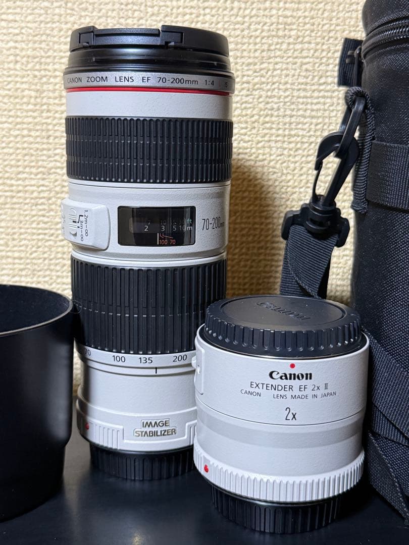 Canon EF70-200mm F4L USM + EF 2X II セット