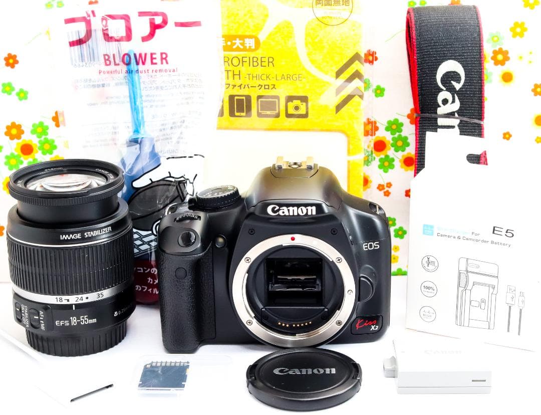 キャノン Canon kiss x2☆スマホに転送☆お手軽一眼レフ♪☆動作確認済