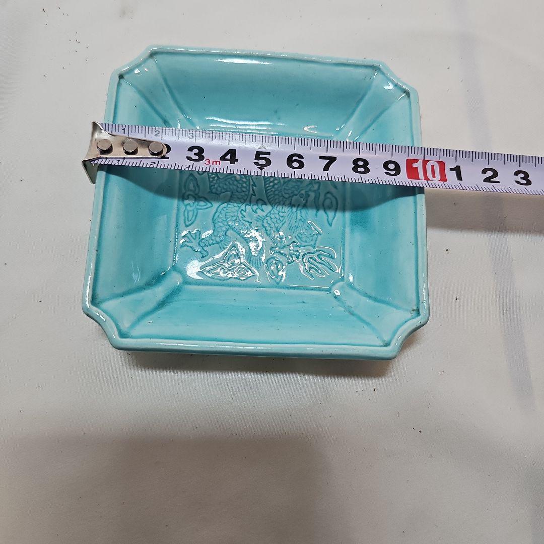 珉平焼 4枚。龍彫刻