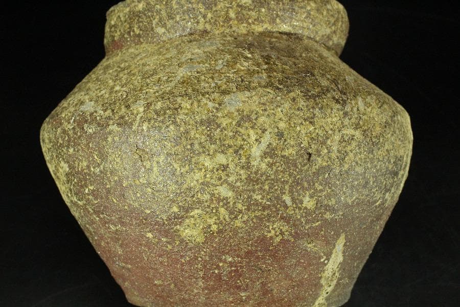 古備前 壷 時代物 窯印 自然釉 φ19.5cm(K-YC392)