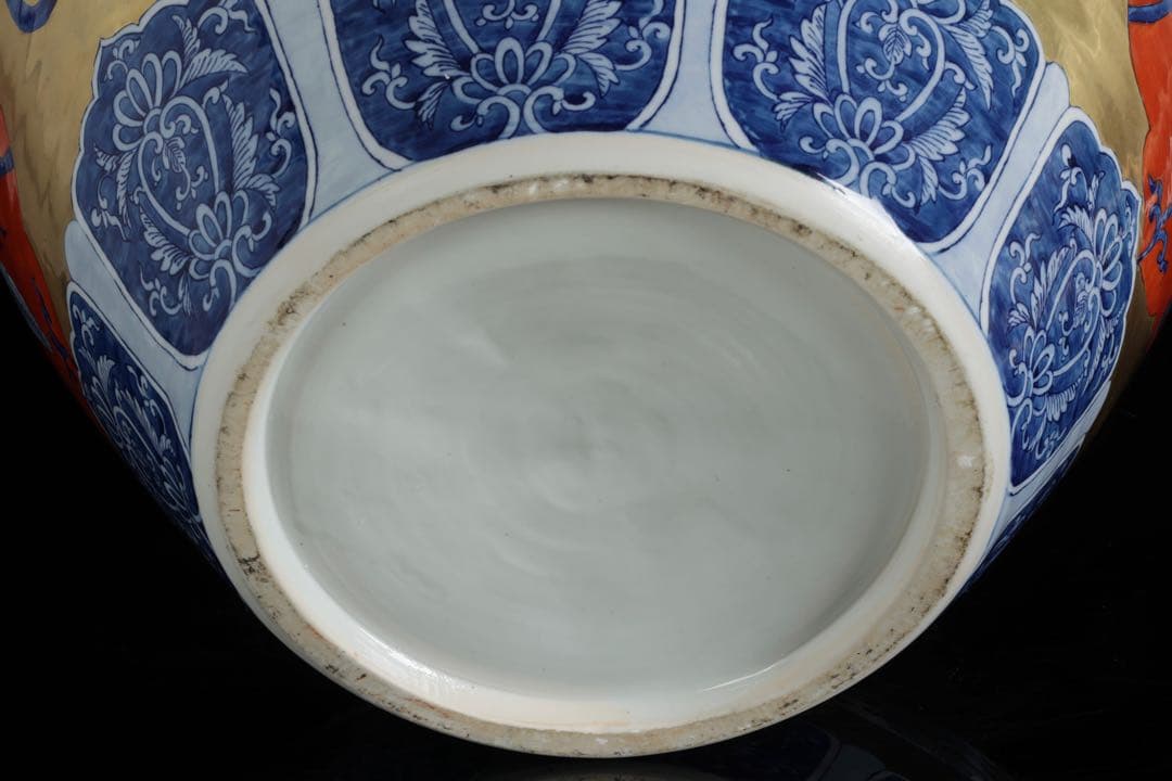 有田焼 染錦花鳥図 八角胴張蓋付大壷 飾壺 豪華絢爛 高57cm 古美術 骨董品