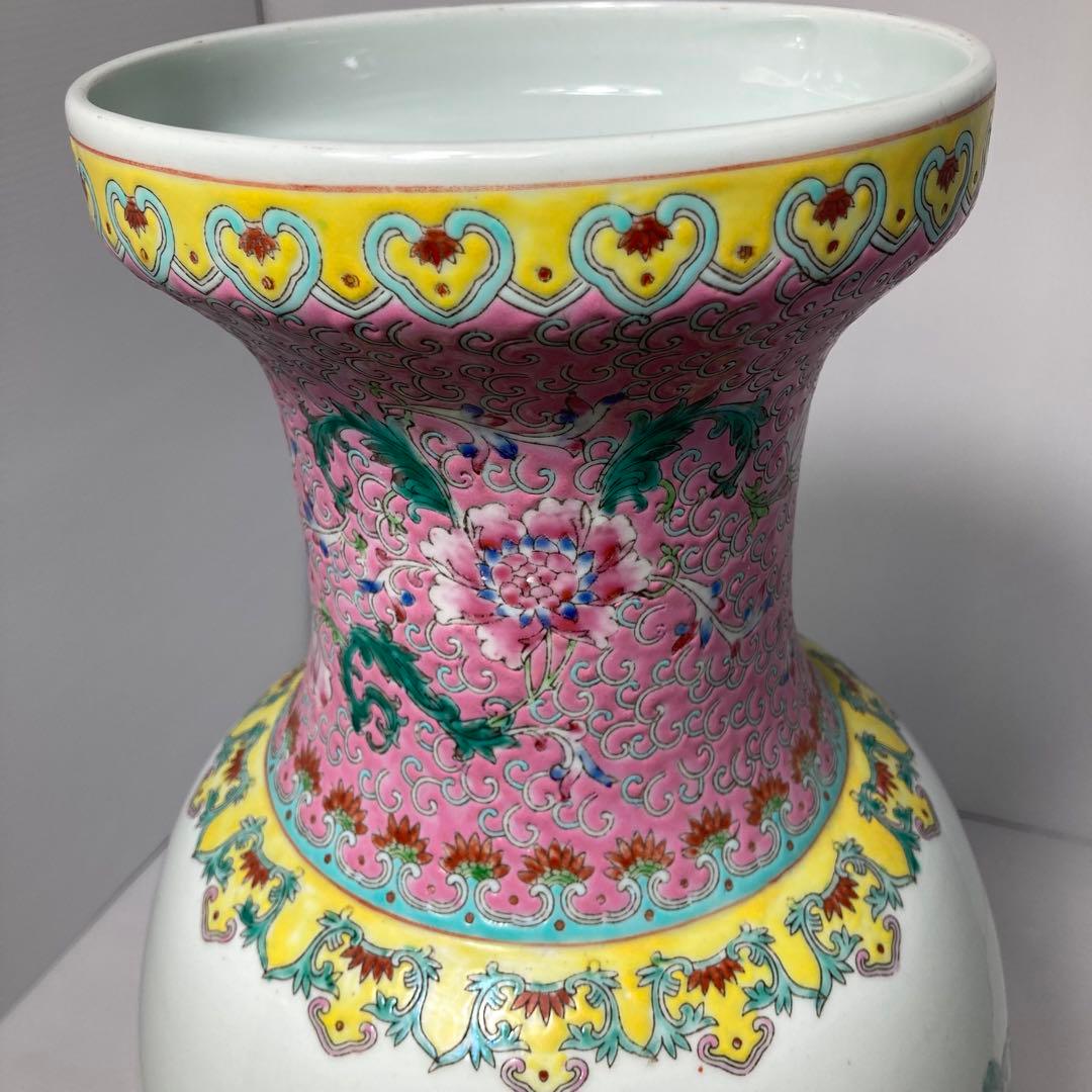 激レア　美品　中国美術山水画花瓶 大型壺 陶器 花器 飾り壺 インテリア