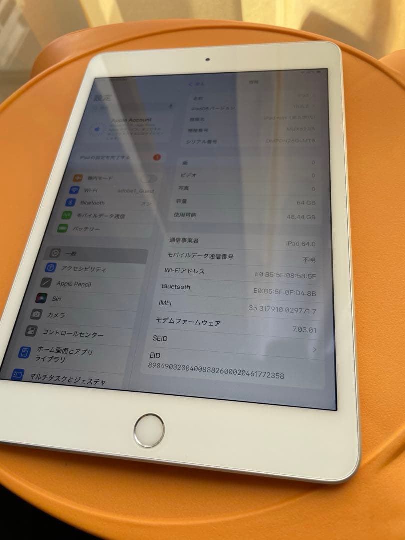 2931 美品☆バッテリー98%最良好☆iPad mini5 64GB SIM☆