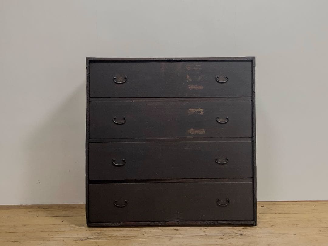 黒　和箪笥　M0　古道具　古家具　和家具　ビンテージ　アンティーク　レトロ