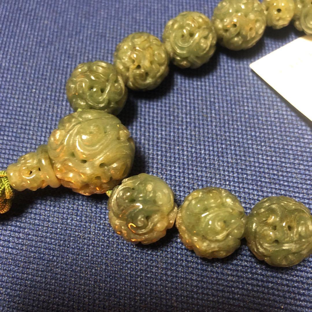 本翡翠　彫玉共仕立て　念珠