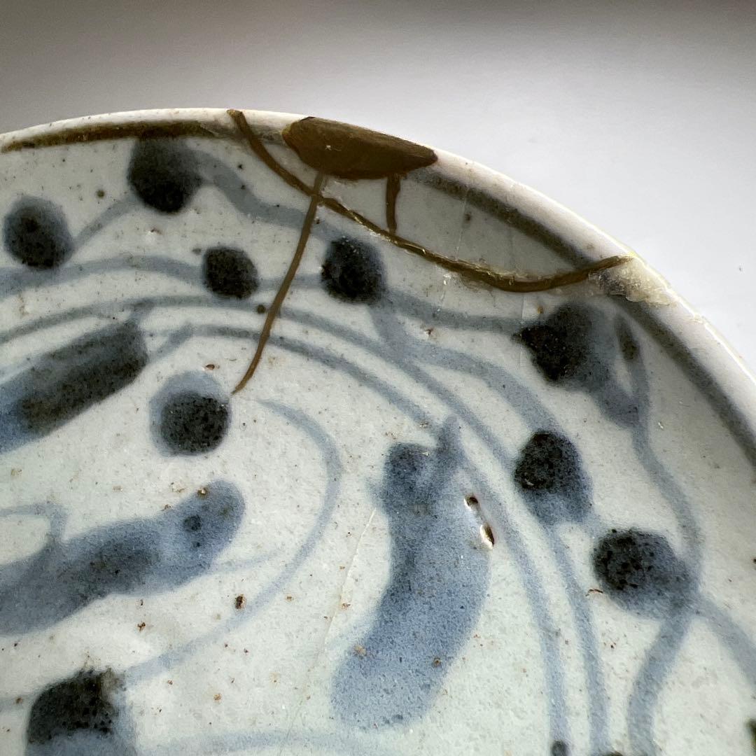 初期伊万里　染付皿　幅約13㎝　東Y8-0216②大