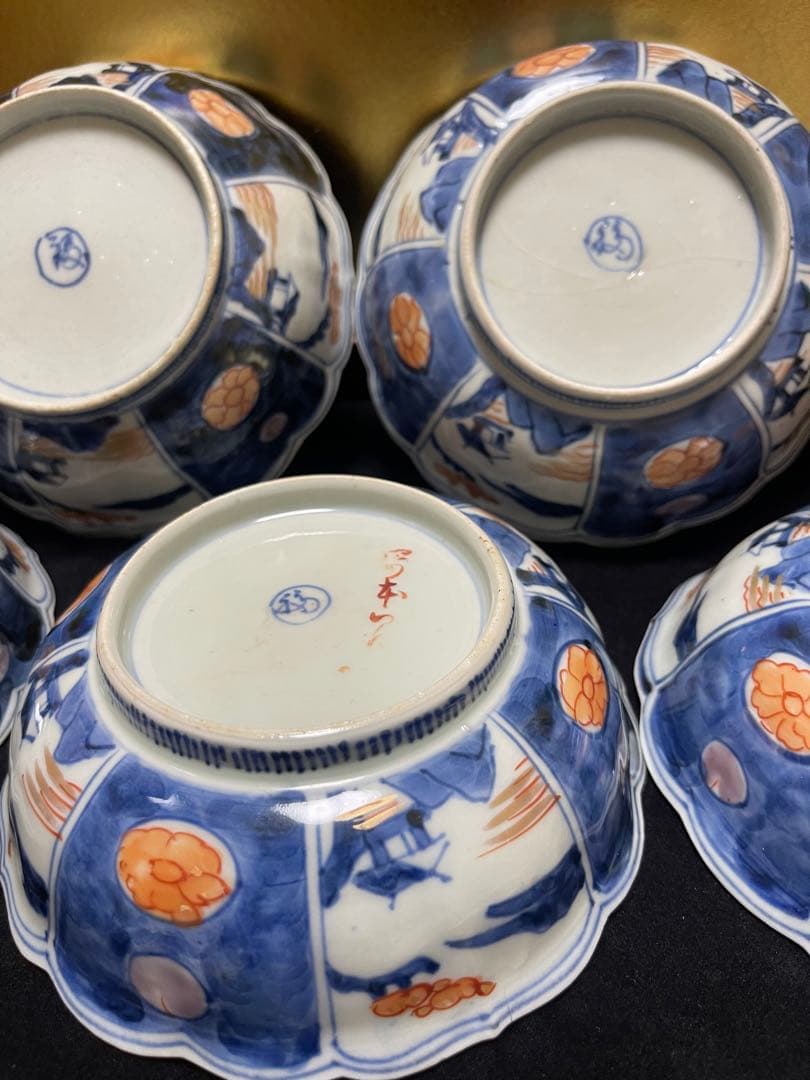 古伊万里　アンティーク　染付　色絵　染錦　膾皿　瑠璃　懐石料理　銘々皿　骨董