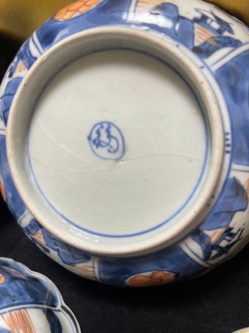 古伊万里　アンティーク　染付　色絵　染錦　膾皿　瑠璃　懐石料理　銘々皿　骨董