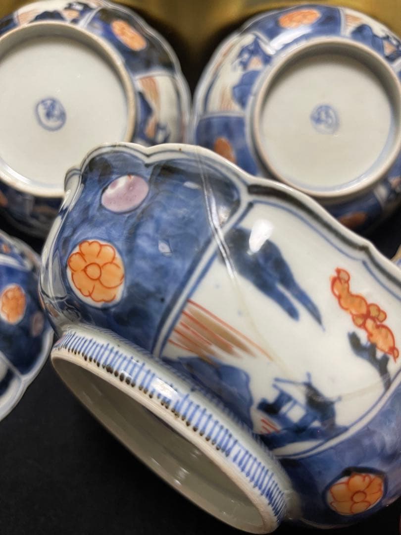 古伊万里　アンティーク　染付　色絵　染錦　膾皿　瑠璃　懐石料理　銘々皿　骨董
