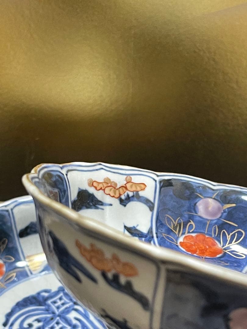 古伊万里　アンティーク　染付　色絵　染錦　膾皿　瑠璃　懐石料理　銘々皿　骨董