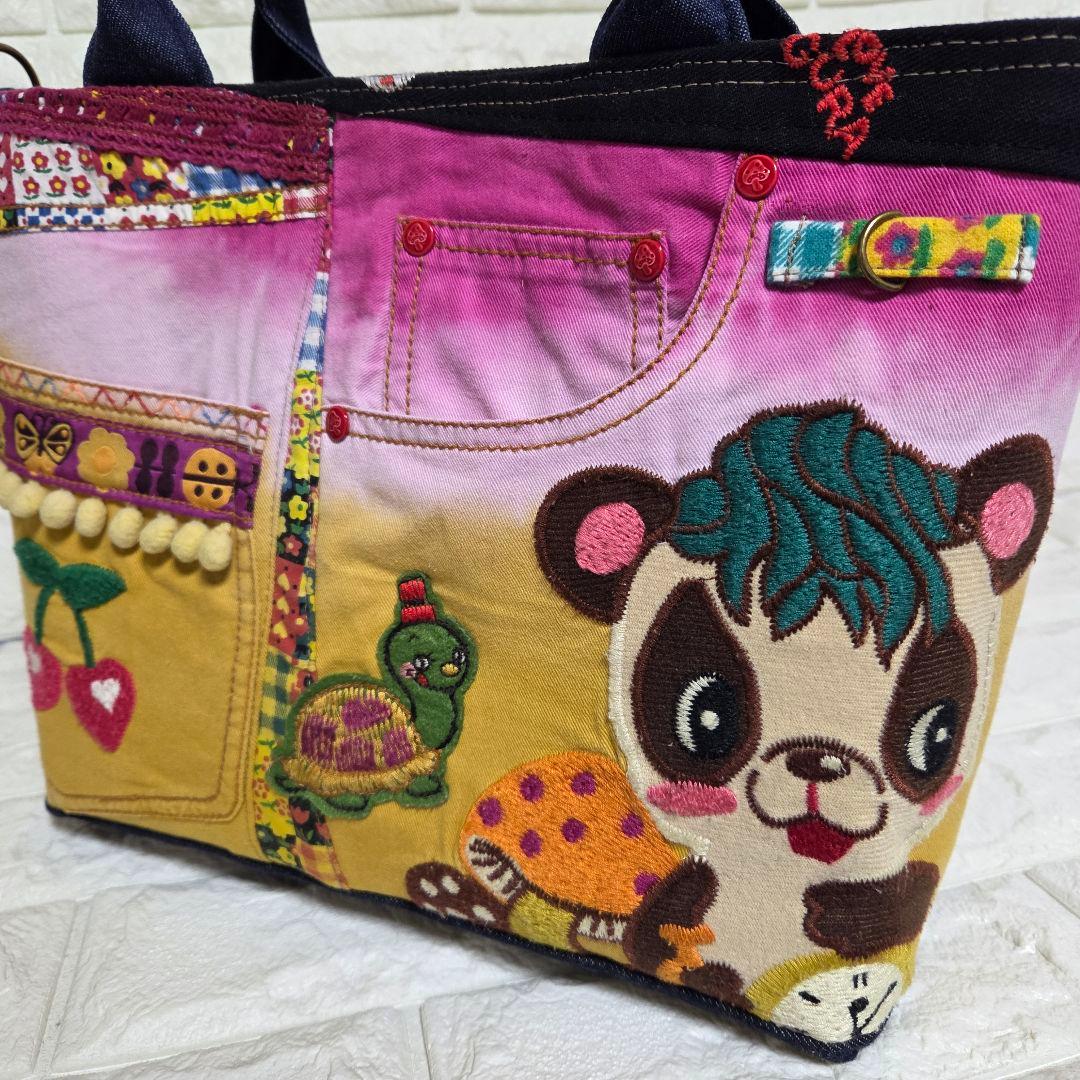 【SA様☘️専用】927 デニム＊リメイク＊パンダ＊バッグ＊トートバッグ