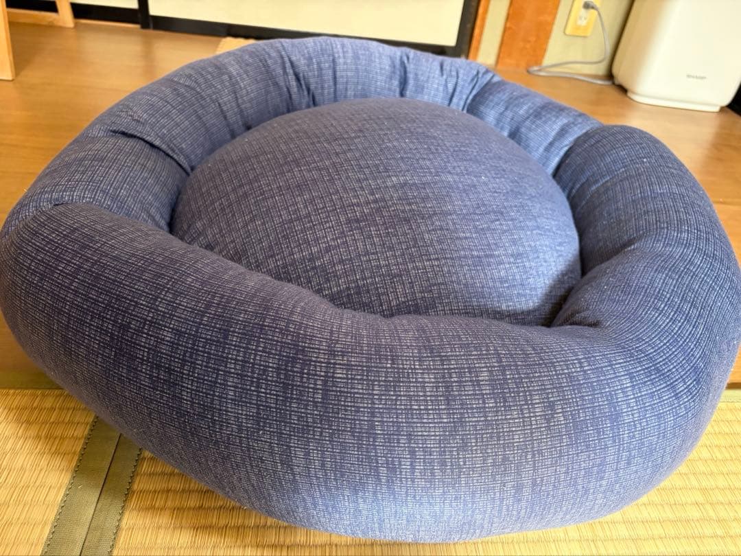 【おまけつき】イチリンペット アイスマシュマロクッションベッド XL インディゴ