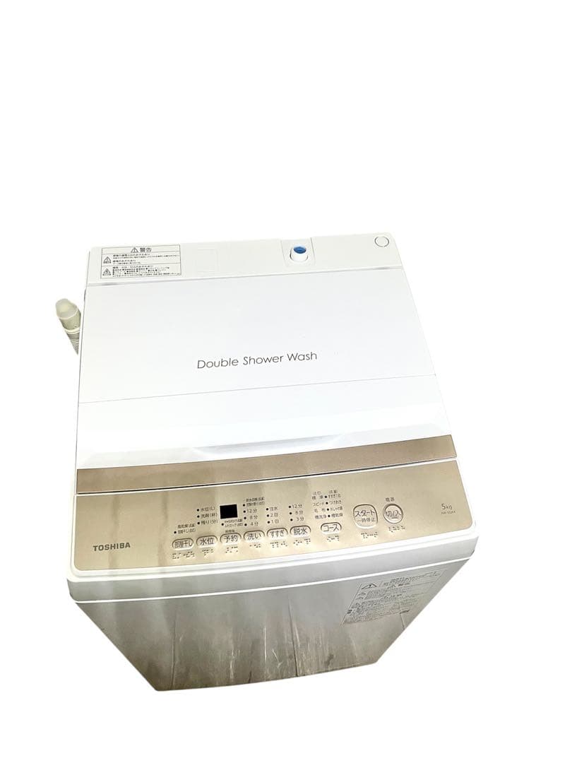 【美品】2025年製 東芝 全自動洗濯機 5kg パワフル洗浄 部屋干しモード