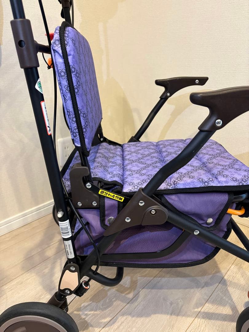 【美品】幸和製作所 SLT08 カゴノア L パープル シルバーカー　花柄
