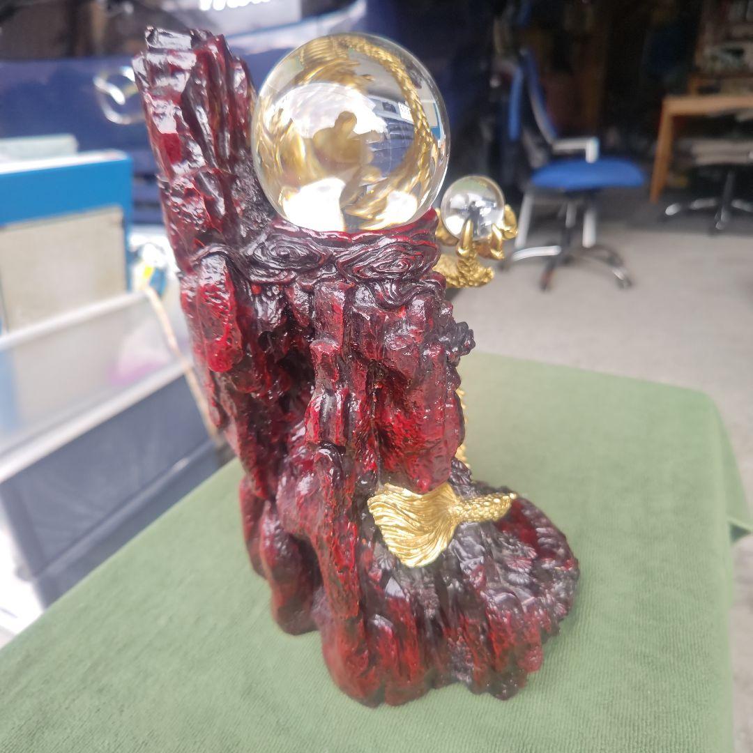 【骨董品】山昇龍　人工水晶