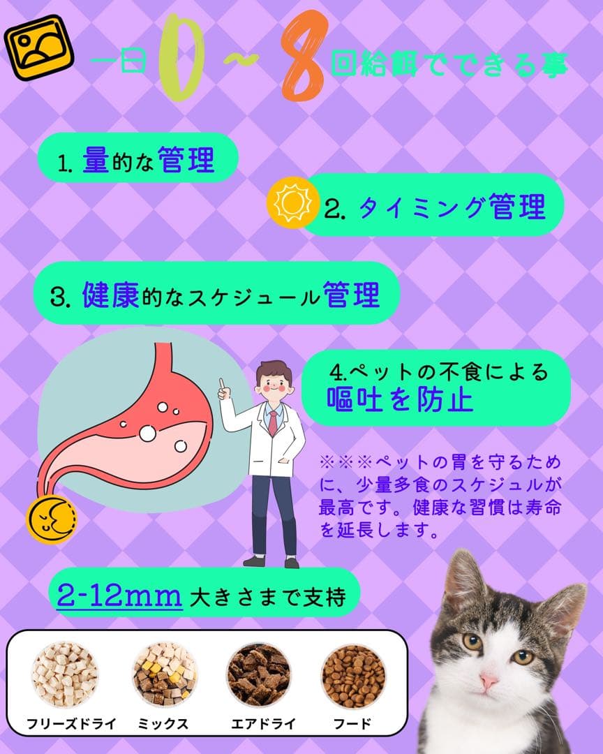 【激安 】カメラ自動給餌器猫犬用 カリカリマシーンスマホ遠隔 タイマー機能