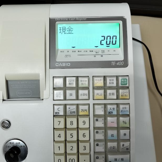 送料無料　カシオTE-400 電子レジスター 　初期化済み　レジロール6個つき