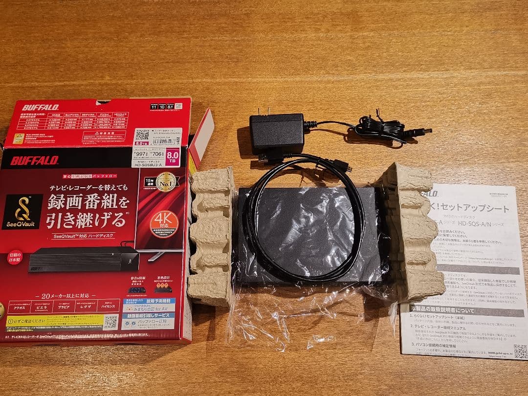 バッファロー ハードディスク 8TB 【HD-SQS8U3-A】
