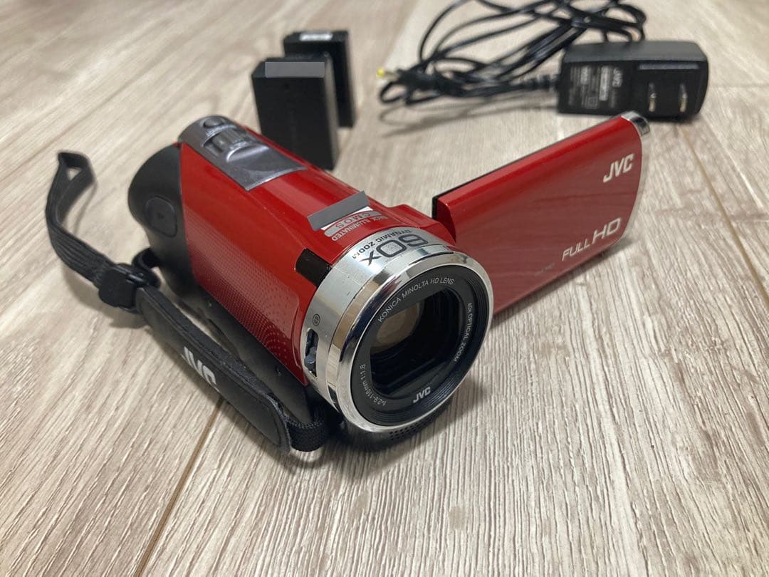 JVC GZ-E700 バッテリー2個付属 フルHD ビデオカメラ 本体 レッド