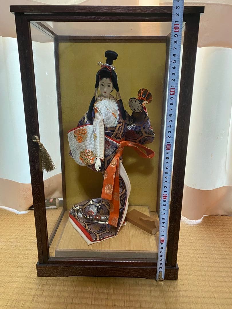 日本人形　着物　ガラスケース付き