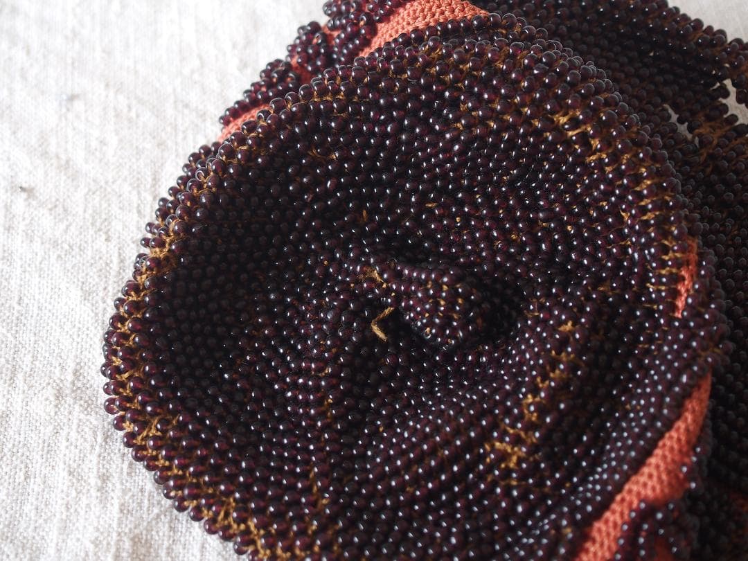ガラスビーズ刺繍パース ドローストリング 小物入れ ヴィクトリアン /K392