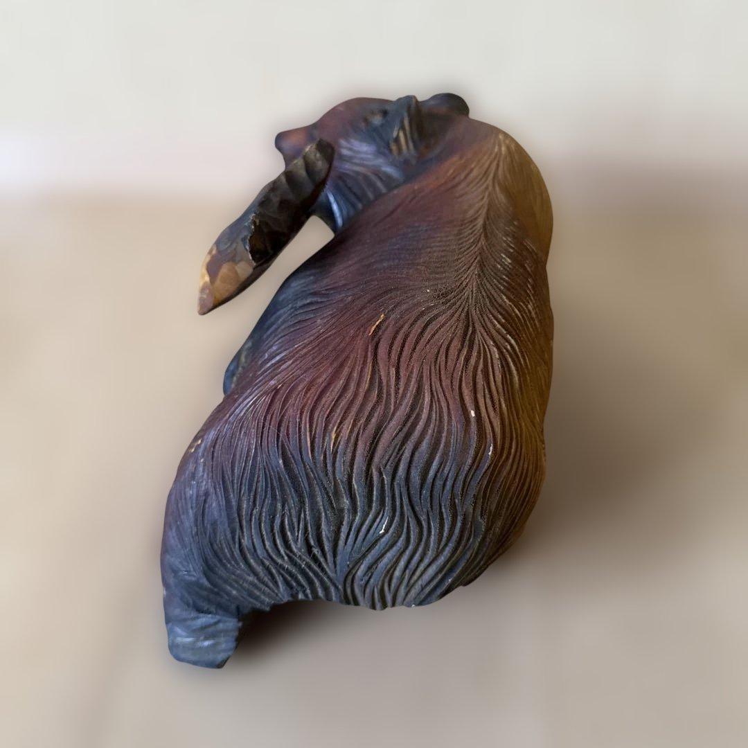 昭和レトロ 北海道民芸品 アイヌ民族の木彫り 熊 置物 KIBORI BEAR