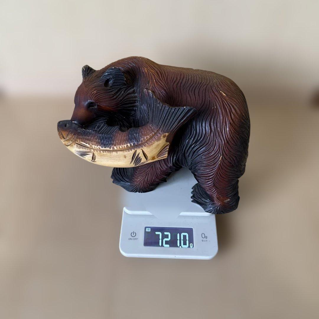 昭和レトロ 北海道民芸品 アイヌ民族の木彫り 熊 置物 KIBORI BEAR