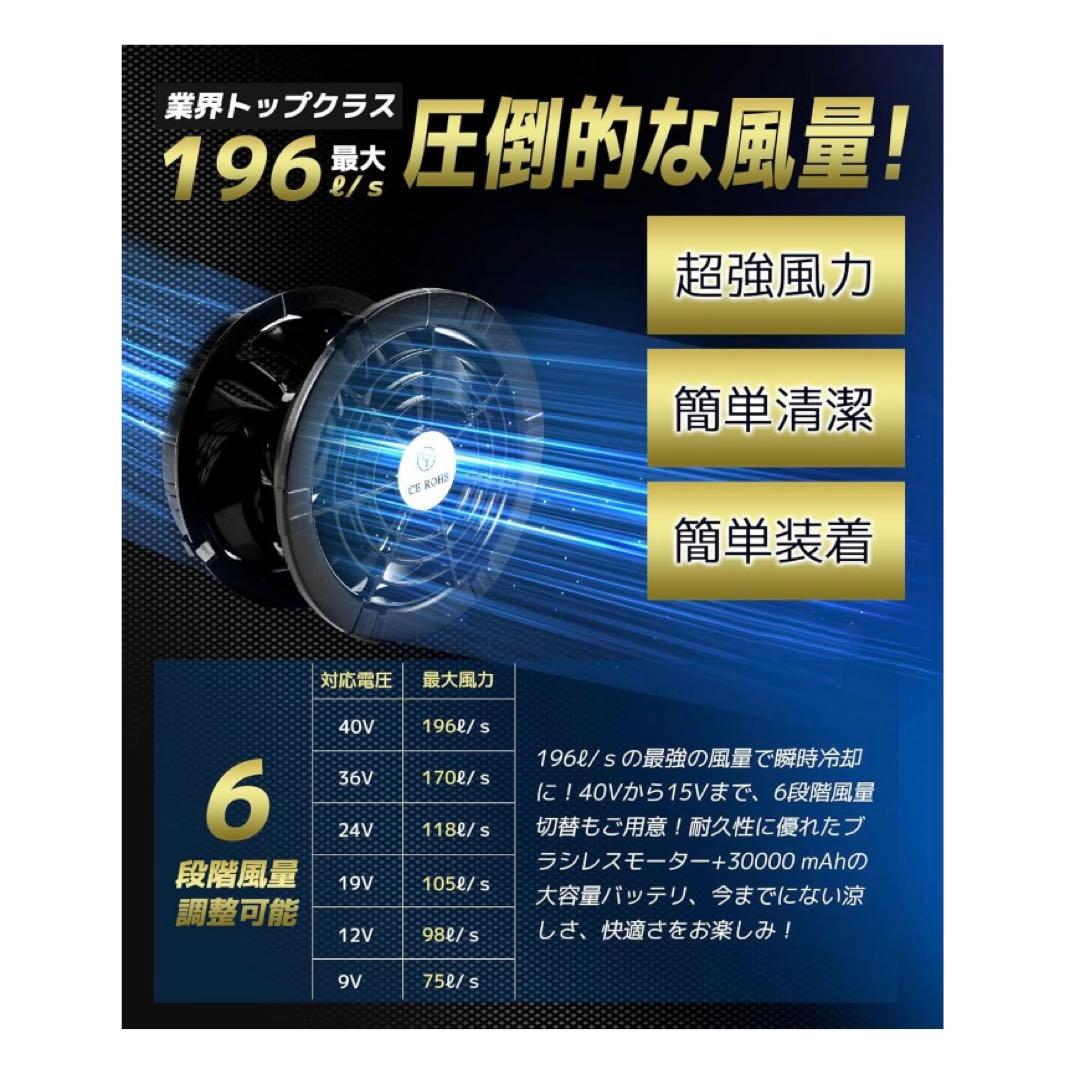 【新品】ファンバッテリー 40V 空調作業服 大容量バッテリー 空調ファン