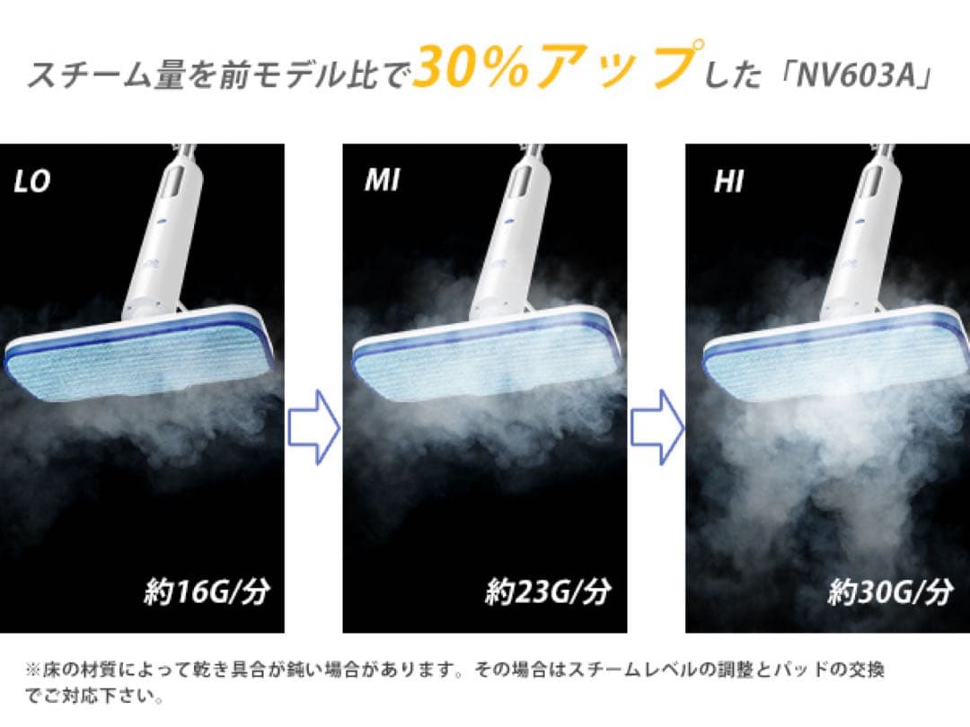 120度高温スチームクリーナー スチームモップ 高温スチーム掃除機 450ml