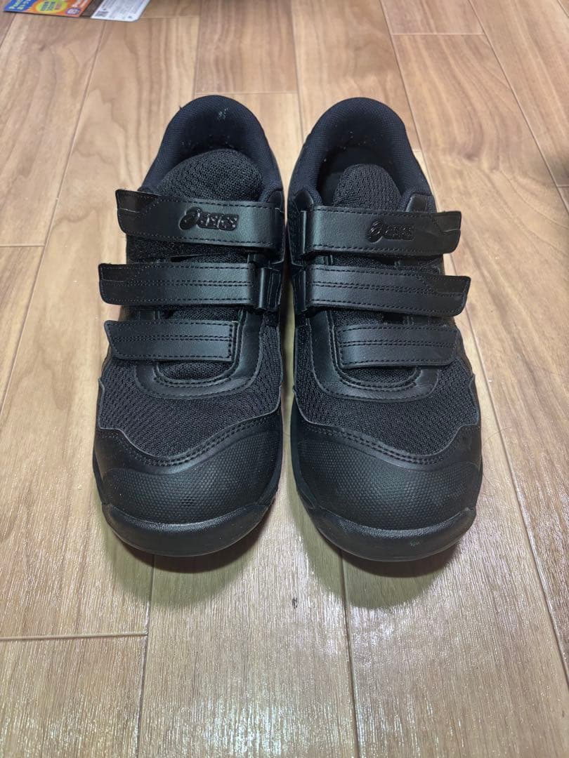 ASICS ブラック安全靴 ベルクロストラップ　cp215