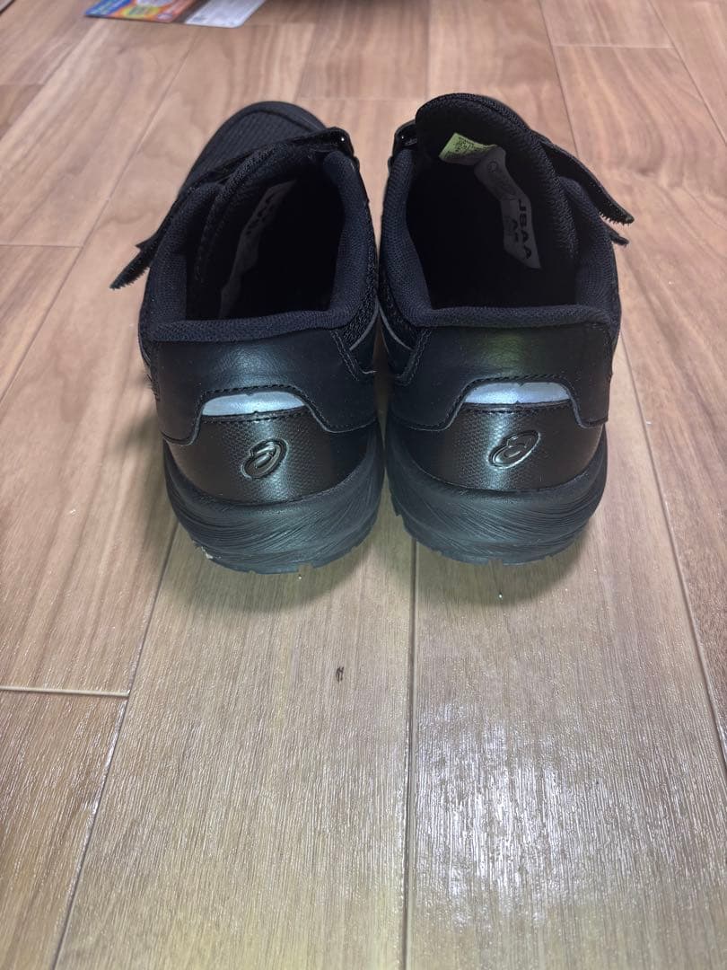 ASICS ブラック安全靴 ベルクロストラップ　cp215