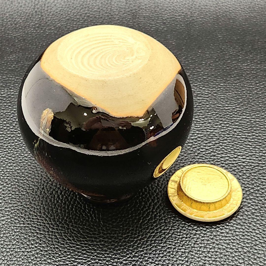 Y3483-8 茶道具 桶谷定一 丸壷茶入 仕覆・共箱 　 #13