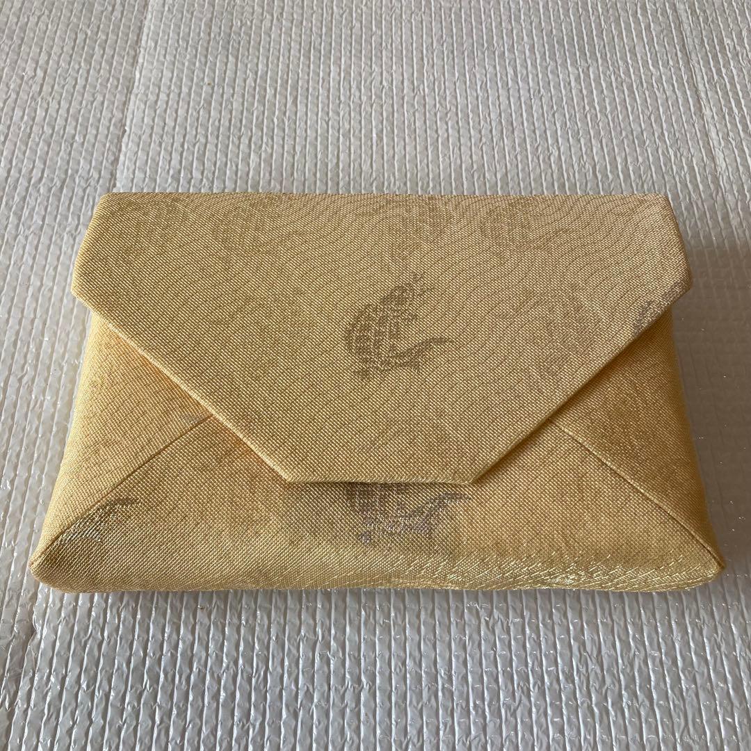 TS71 西陣織 荒磯 吉祥紋 名物裂 数寄屋袋 茶道具 小物入れ 和装バッグ