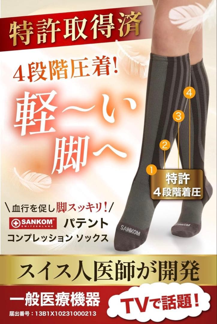 【未使用品】SANKOM コンプレッションソックス 4段階圧力