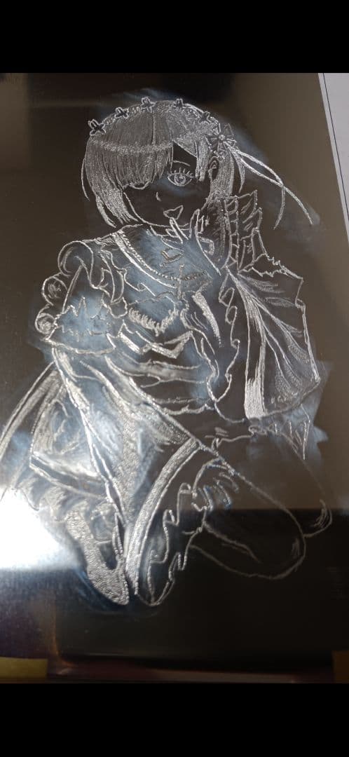 手描きイラスト　Re:ゼロ　レム　エングレービング