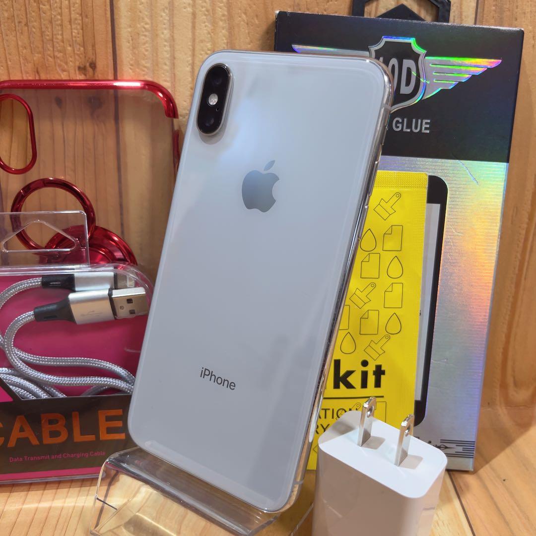 SIMフリー 本体 iPhone X 64 GB 647 シルバー 電池新品